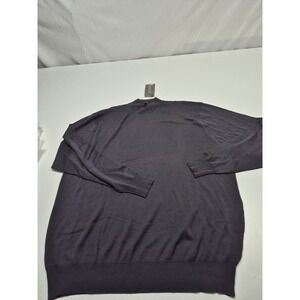 ENZONE Sweater Mens 3XL Gray Silk Cotton Mock Neck Lightweight Knit Pullover